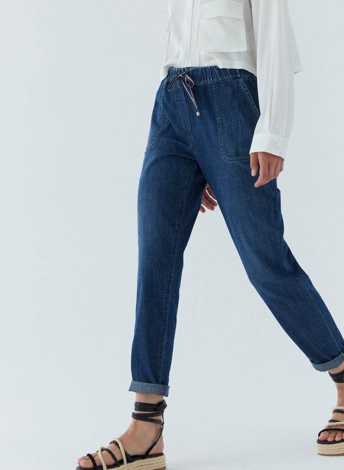 Lorena Antoniazzi JOGGERS IN DENIM Grande vendita