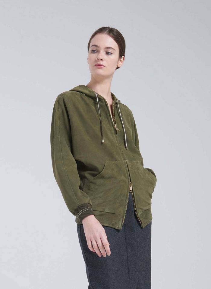 Lorena Antoniazzi BOMBER IN SUEDE Grandi sconti