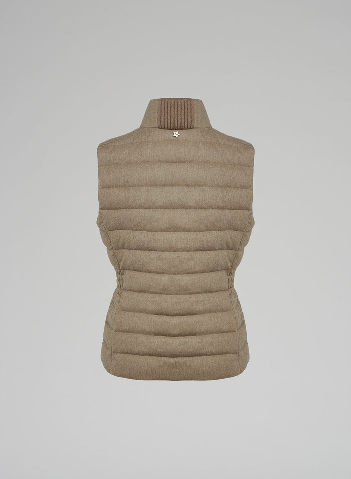 Lorena Antoniazzi GILET IMBOTTITO IN FLANELLA STRETCH Rilascio limitato