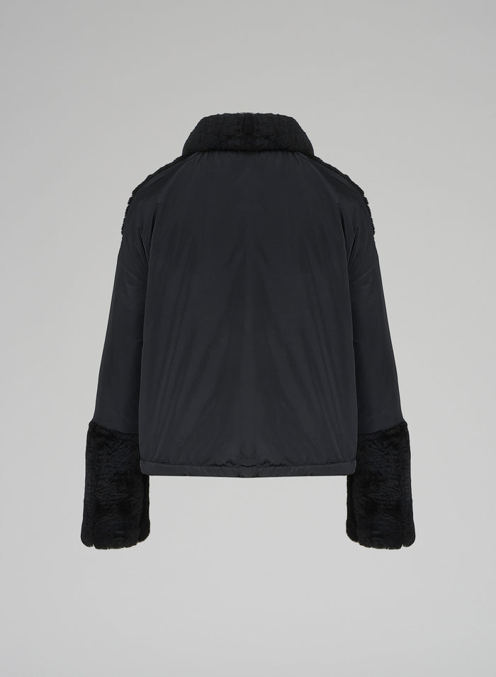 Lorena Antoniazzi GIACCA IN NYLON E MONTONE Super sconto