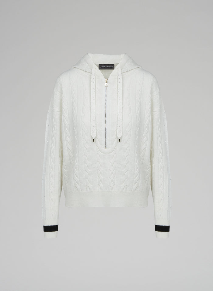 Lorena Antoniazzi FELPA IN MAGLIA A TRECCIA