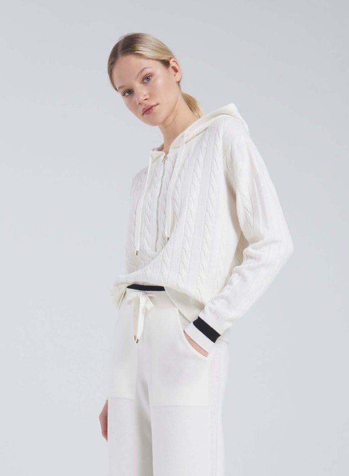 Lorena Antoniazzi FELPA IN MAGLIA A TRECCIA Enormi sconti