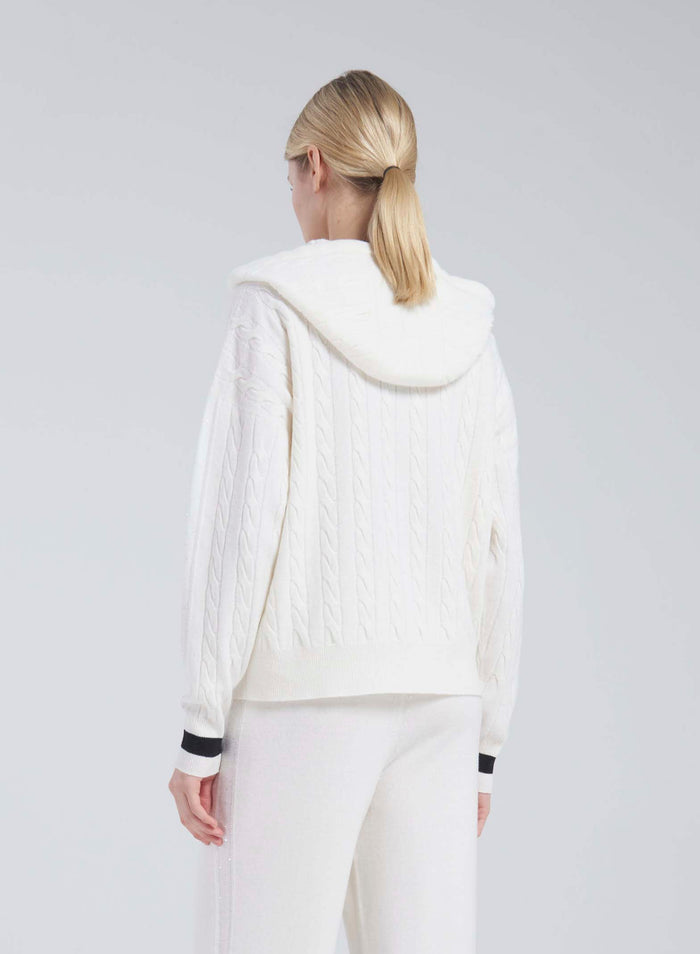 Lorena Antoniazzi FELPA IN MAGLIA A TRECCIA Enormi sconti