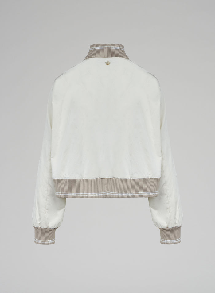 Lorena Antoniazzi BOMBER CROPPED IN NYLON Vendita calda