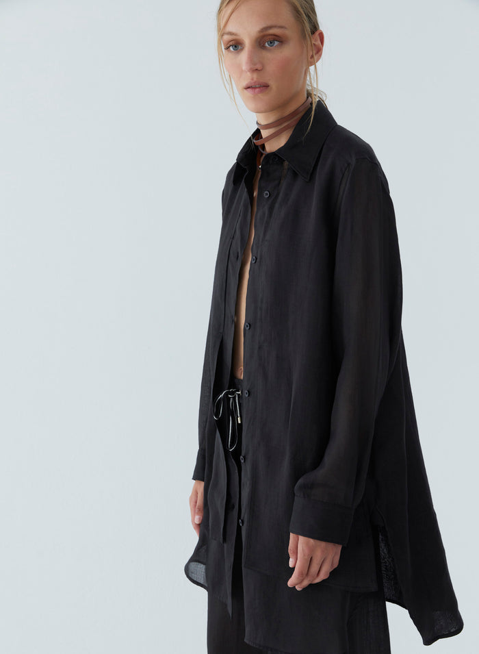 Lorena Antoniazzi MAXI CAMICIA IN RAMIE Offerta temporanea