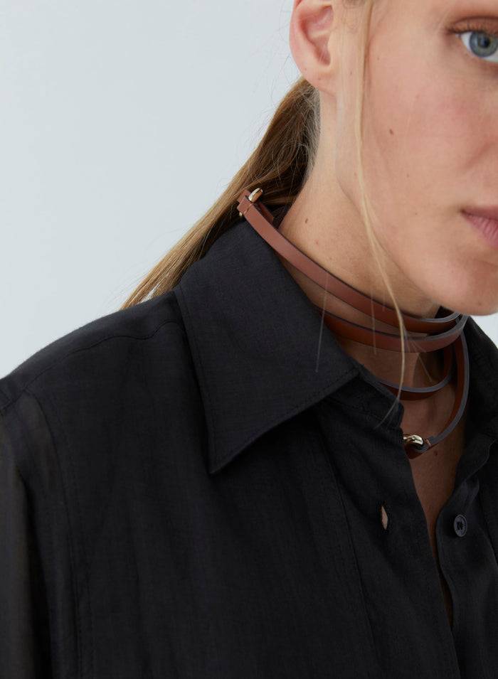 Lorena Antoniazzi MAXI CAMICIA IN RAMIE Offerta temporanea