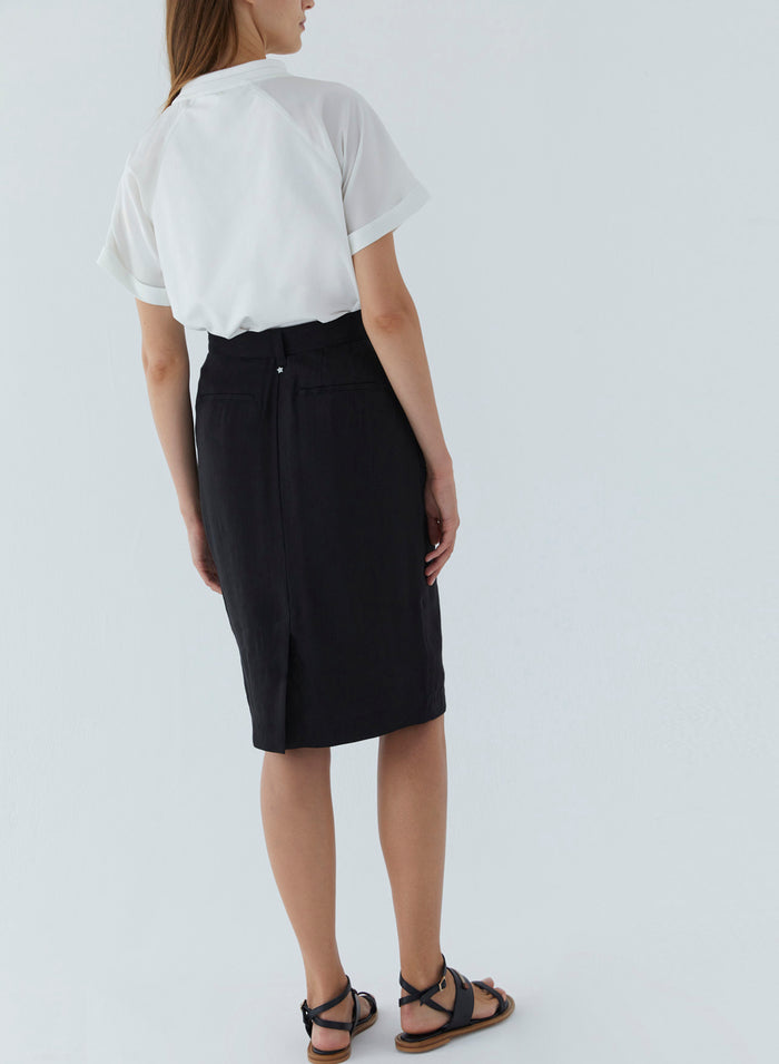 Lorena Antoniazzi GONNA IN POPELINE DI LINO Lightning offer