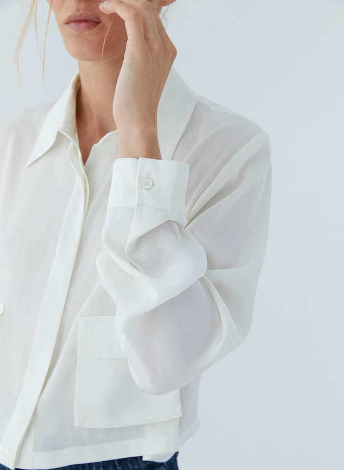 Lorena Antoniazzi BLUSA IN TWILL DI SETA Enormi risparmi