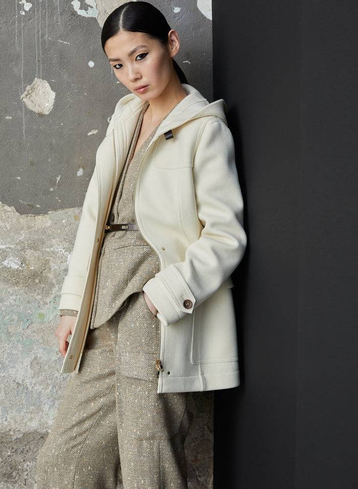 Lorena Antoniazzi CAPPOTTO IN LANA E CASHMERE CON CAPPUCCIO Limitato a 3 giorni