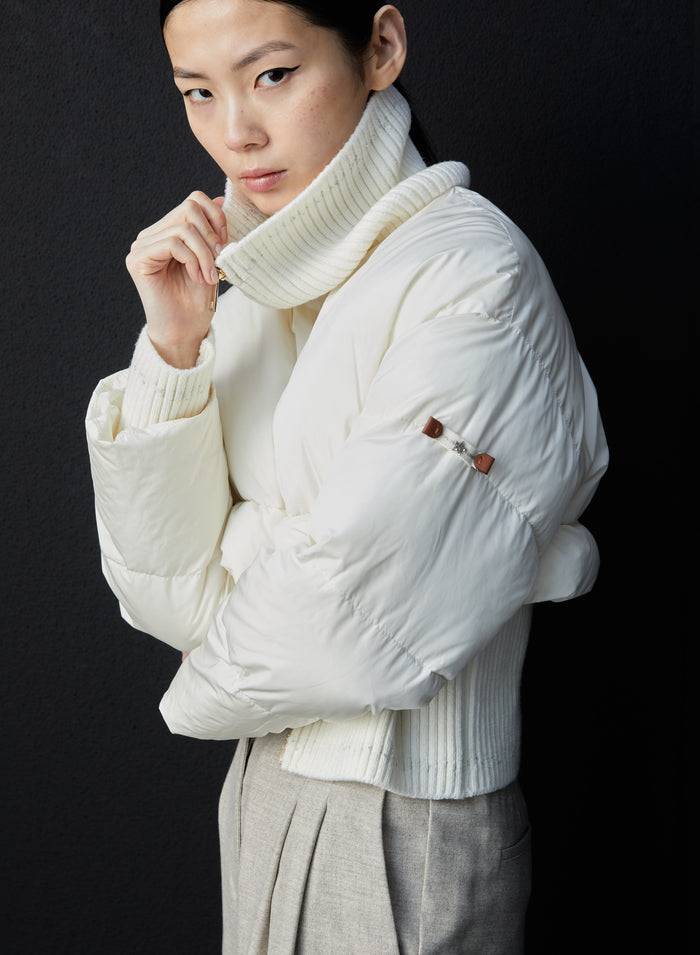 Lorena Antoniazzi PIUMINO CROP IN TAFFETAS TECNICO Duty-free