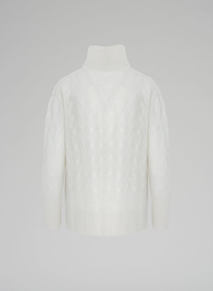 Lorena Antoniazzi MAGLIA A TRECCIA IN CASHMERE Qualità Garantita