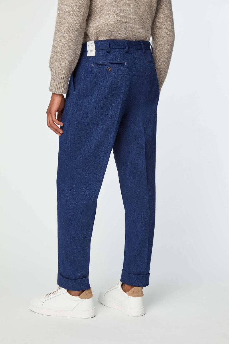 Lubiam Pantalone Jaco Sartorial Indigo blu denim Pantalone Jaco Sartorial Indigo blu denim Smaltimento dello stoccaggio