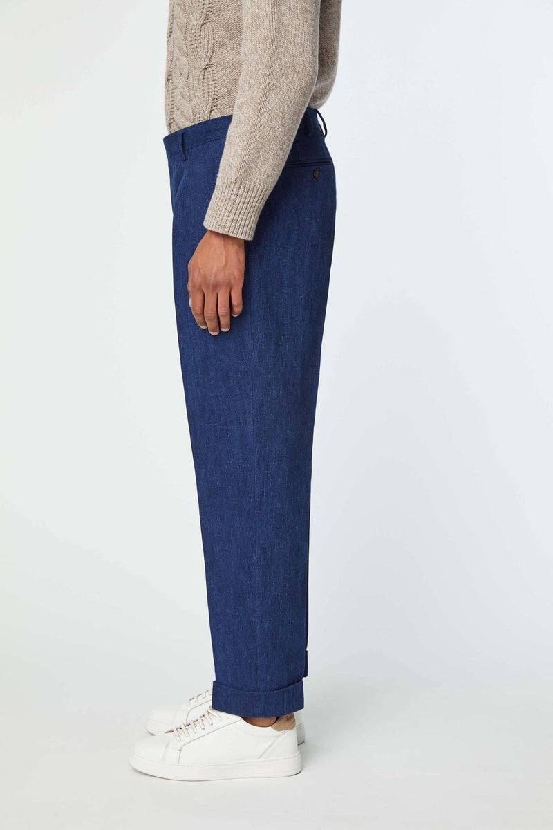 Lubiam Pantalone Jaco Sartorial Indigo blu denim Pantalone Jaco Sartorial Indigo blu denim Smaltimento dello stoccaggio