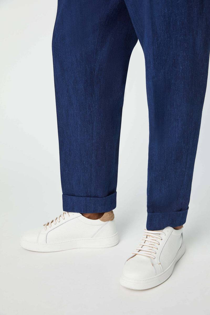 Lubiam Pantalone Jaco Sartorial Indigo blu denim Pantalone Jaco Sartorial Indigo blu denim Smaltimento dello stoccaggio