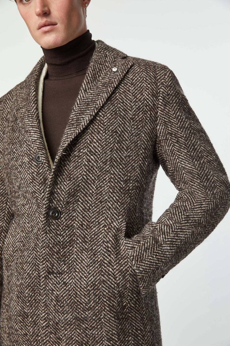 Lubiam Cappotto monopetto marrone Cappotto monopetto marrone Latest fashion