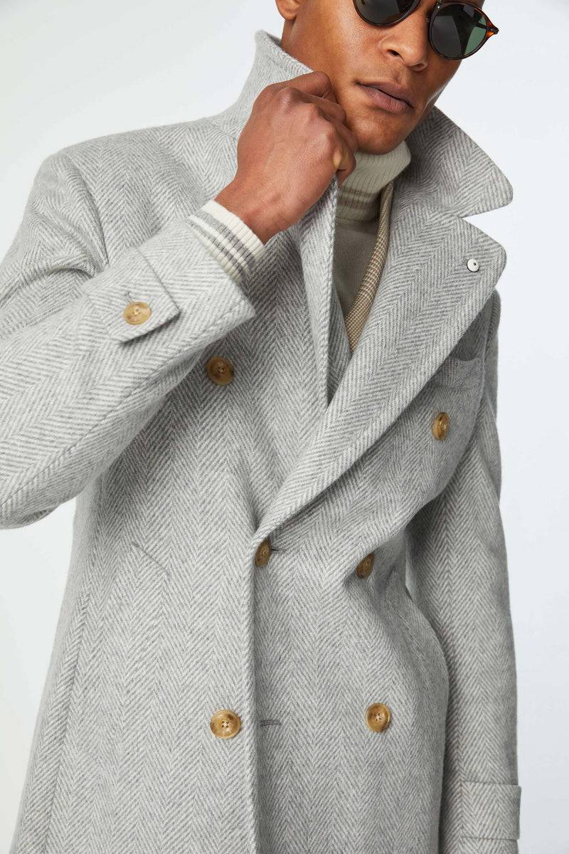 Lubiam Cappotto Chesterfield in jersey grigio chiaro Cappotto Chesterfield in jersey grigio chiaro Online Outlet