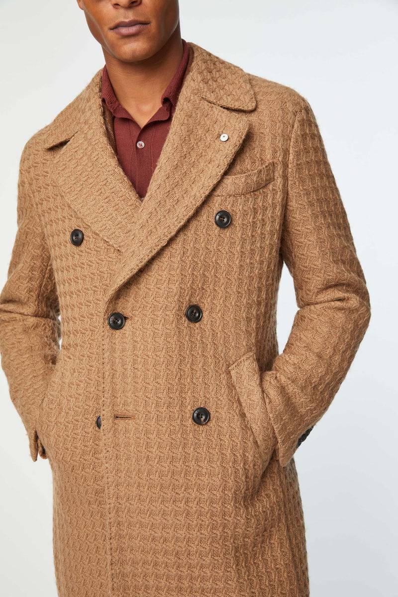 Lubiam Cappotto doppiopetto non trattato nocciola Cappotto doppiopetto non trattato nocciola Offerta temporanea