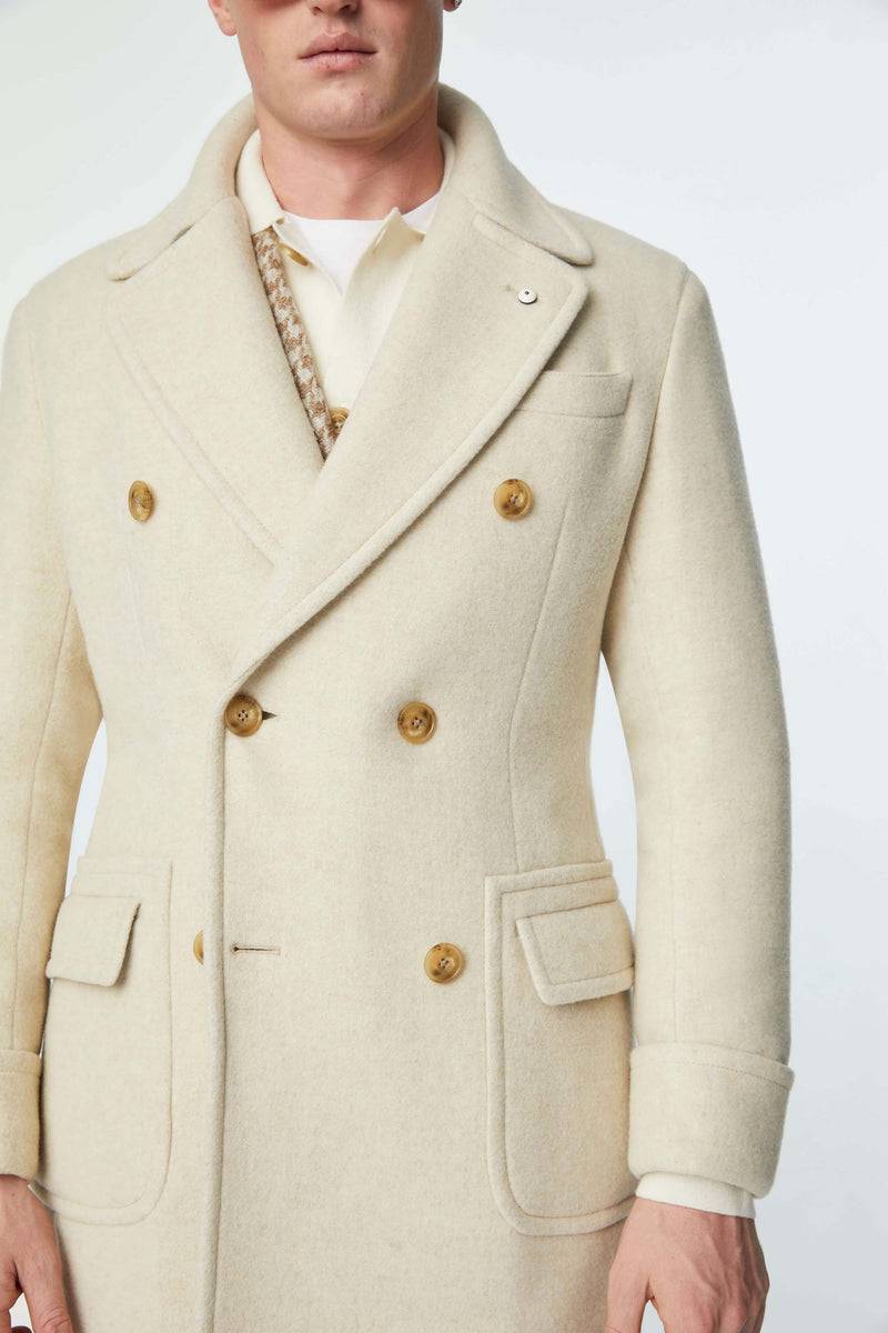 Lubiam Cappotto doppiopetto non trattato bianco Cappotto doppiopetto non trattato bianco Offerte esclusive