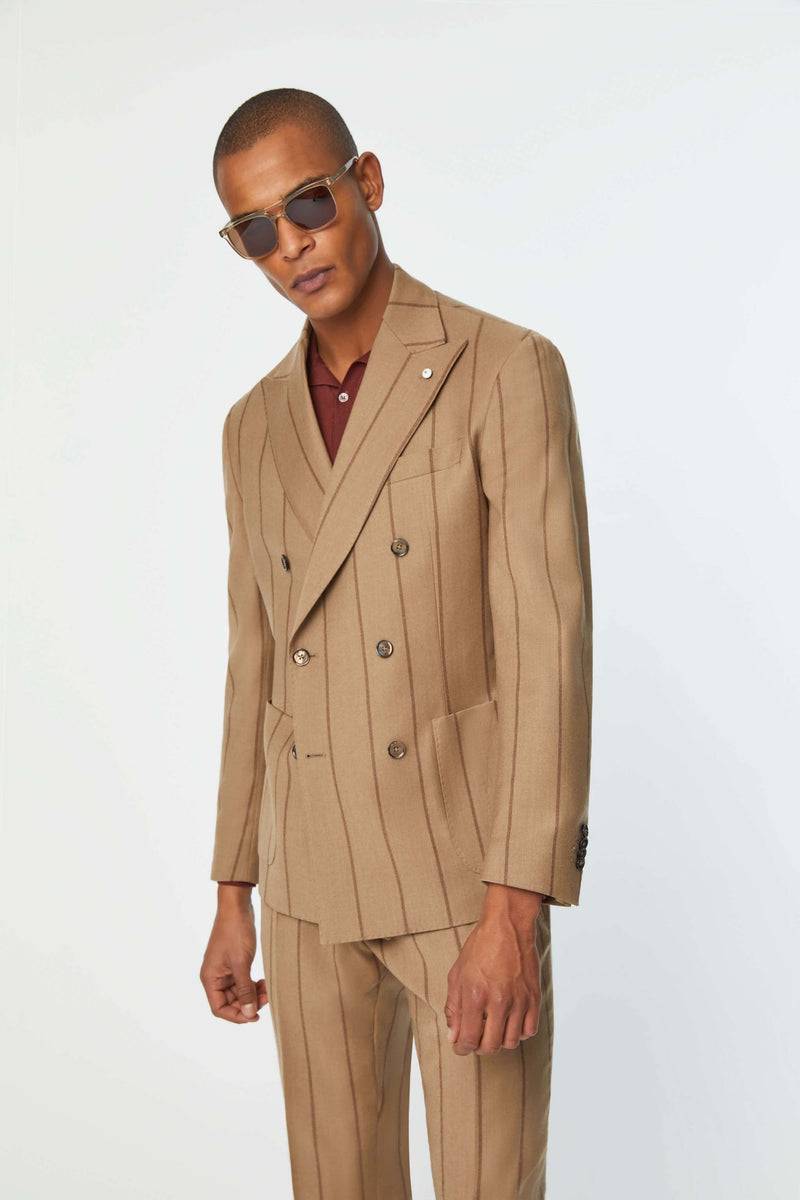 Lubiam Abito TOM non trattato gessato beige Abito TOM non trattato gessato beige Liquidazione