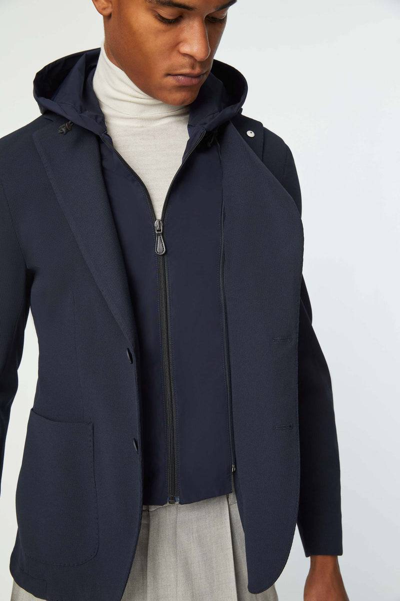 Lubiam Travel jacket con cappuccio blu Travel jacket con cappuccio blu Offerta settimanale