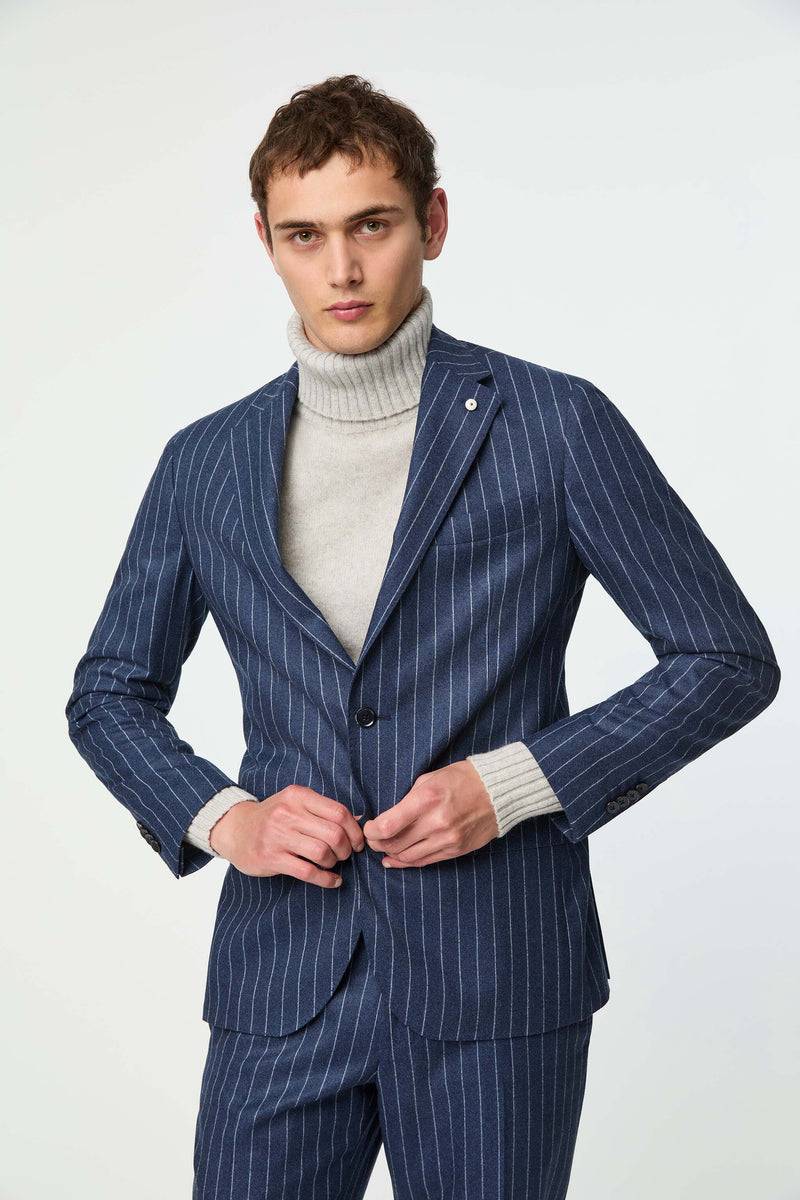 Lubiam Abito JAMES blu denim gessato Abito JAMES blu denim gessato Ritorno libero