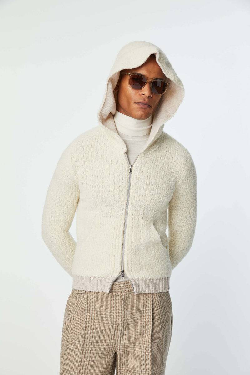 Lubiam Maglia con zip e con cappuccio avoiro Maglia con zip e con cappuccio avoiro Liquidazione
