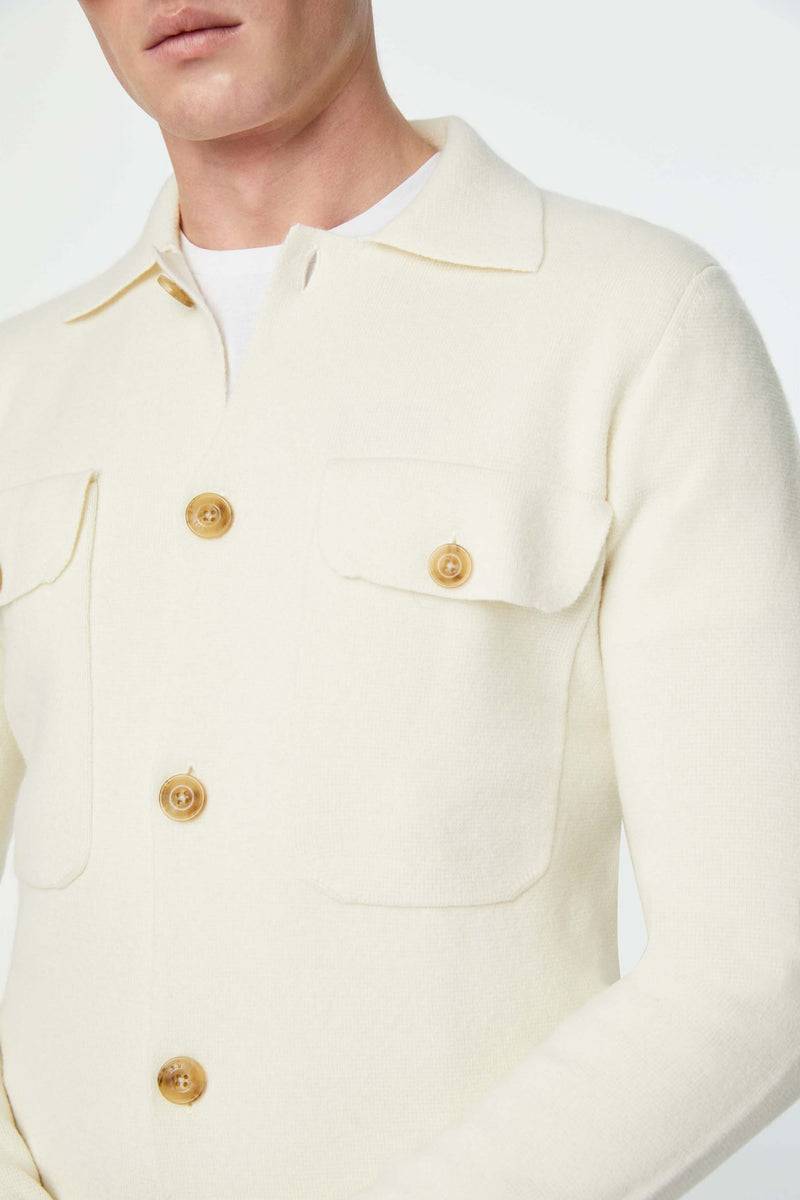 Lubiam Overshirt in maglia calata bianca Overshirt in maglia calata bianca Offerte giornaliere