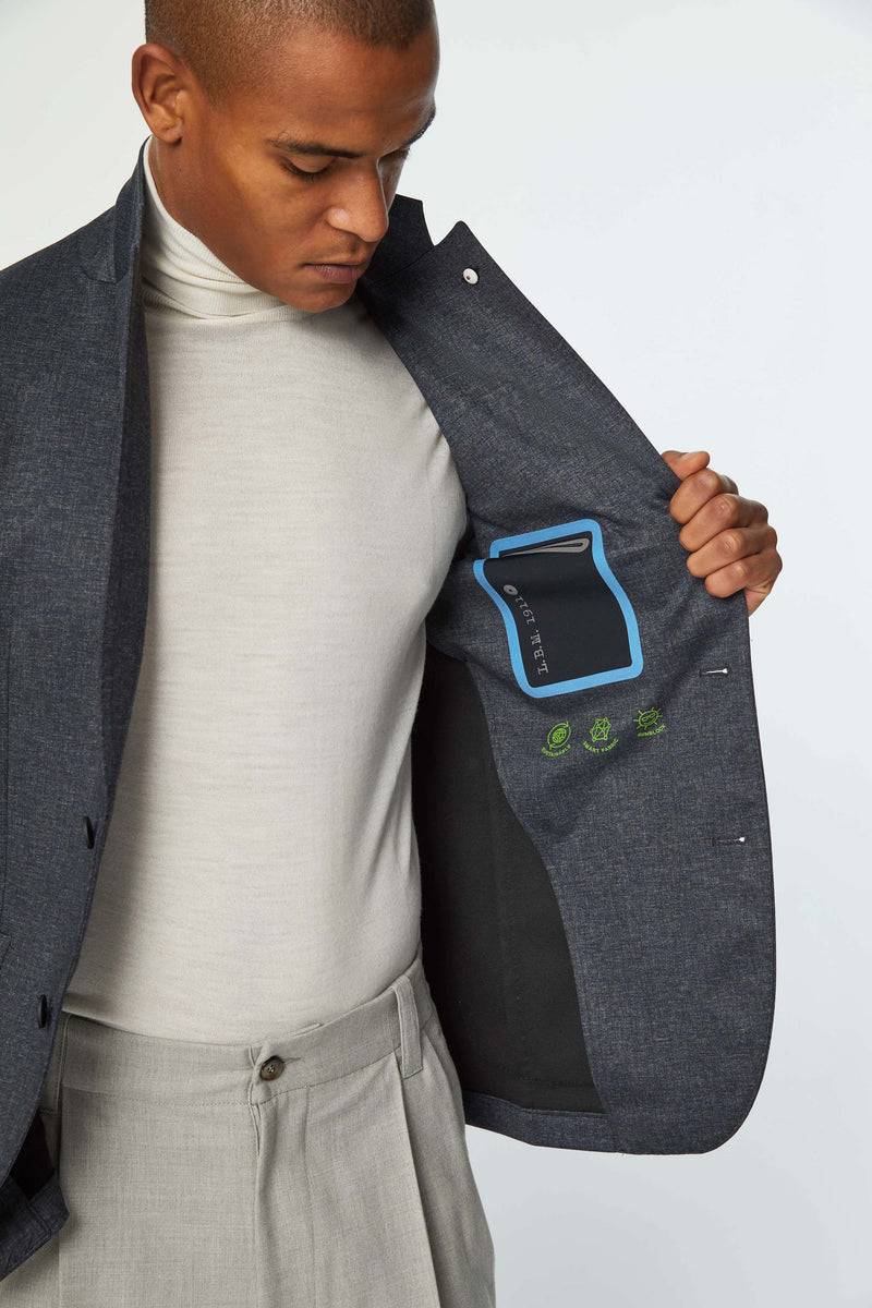 Lubiam Giacca Sam in jersey tecnico blu Giacca Sam in jersey tecnico blu Black Friday Prezzi
