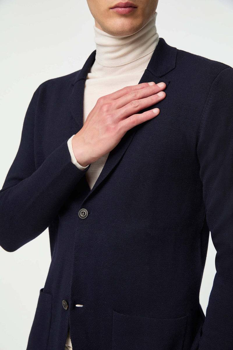 Lubiam Giacca JACK in maglia calata blu Giacca JACK in maglia calata blu Fino Al -60%
