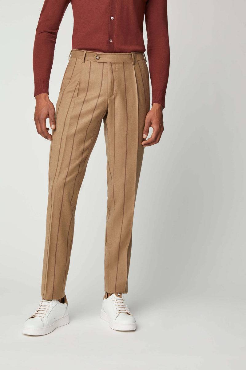 Lubiam Abito TOM non trattato gessato beige Abito TOM non trattato gessato beige Saldi Di Fabbrica