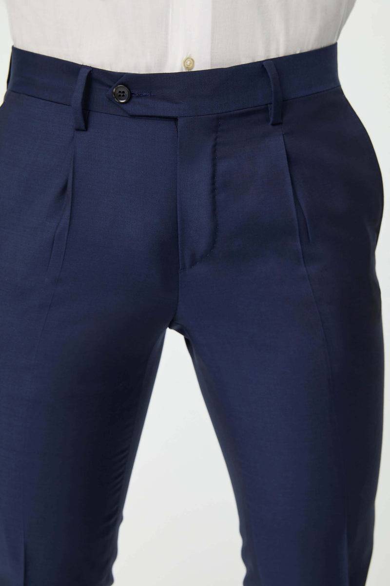 Lubiam Pantalone Duetto MAI TAI in lana blu elettrico Pantalone Duetto MAI TAI in lana blu elettrico Cyber Monday