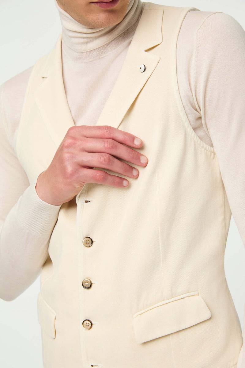 Lubiam Gilet OSCAR tinto capo bianco latte Gilet OSCAR tinto capo bianco latte Offerta per la Festa della Mamma
