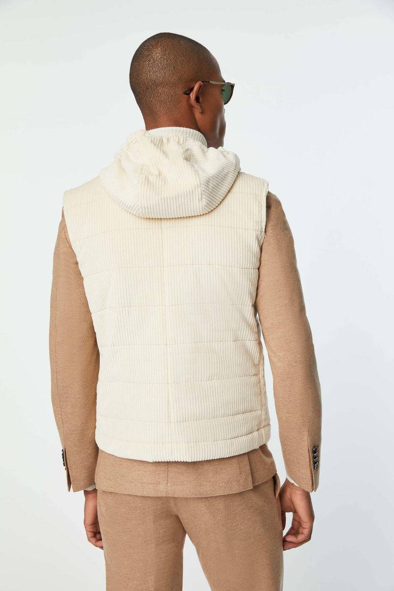 Lubiam Gilet imbottito bianco avorio Gilet imbottito bianco avorio Vendita calda