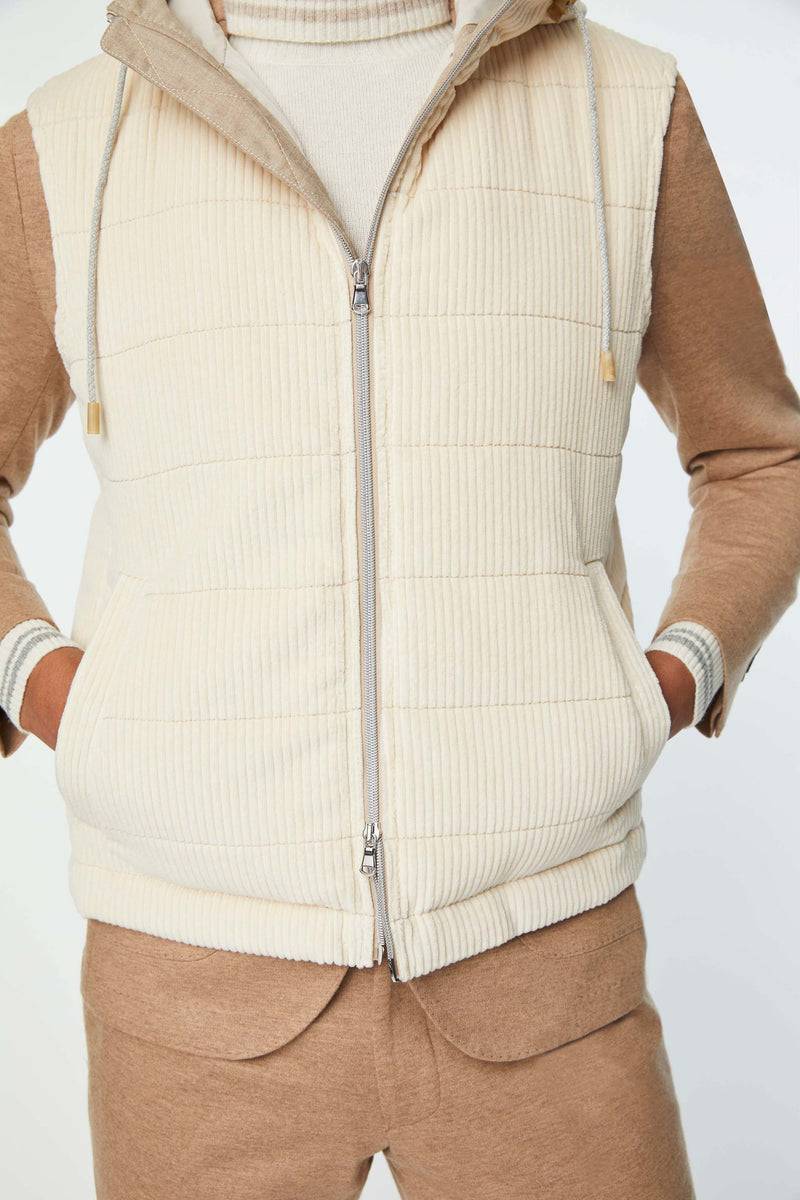 Lubiam Gilet imbottito bianco avorio Gilet imbottito bianco avorio Vendita calda