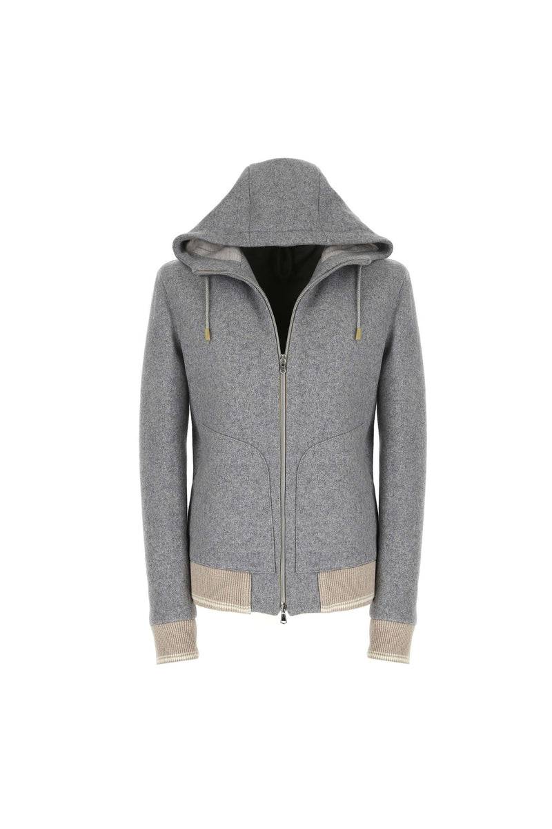 Lubiam Felpa con zip grigia con dettagli in contrasto Felpa con zip grigia con dettagli in contrasto Offerta temporanea