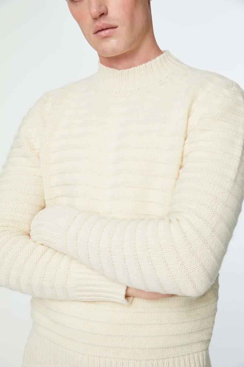 Lubiam Maglia dolcevita lavorata bianco latte Maglia dolcevita lavorata bianco latte Fino al 50% di sconto