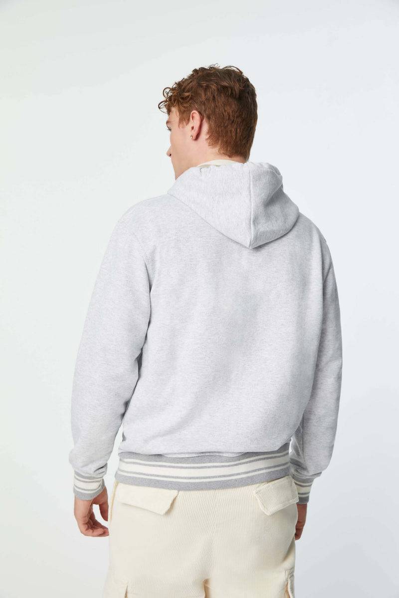 Lubiam Felpa con zip cappuccio grigio melange Felpa con zip cappuccio grigio melange Fino al 65% di sconto