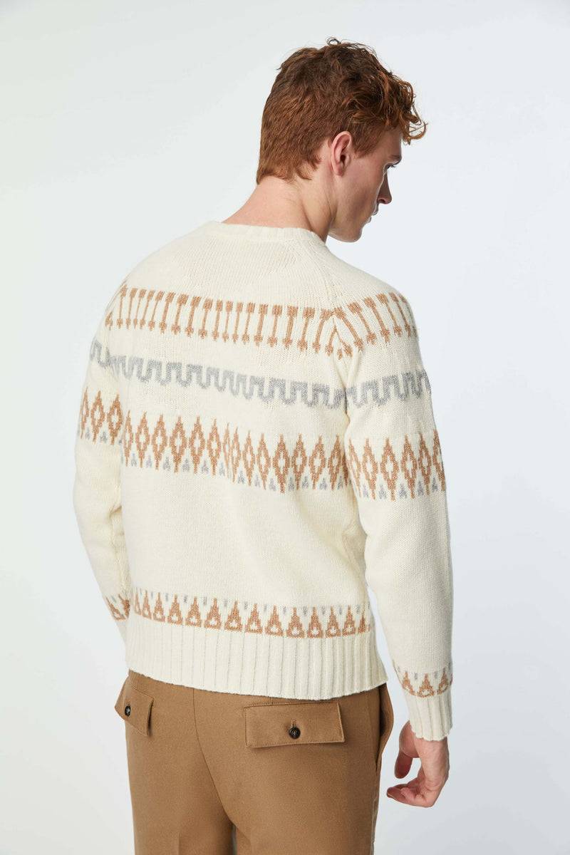 Lubiam Maglia girocollo disegno norvegese avorio Maglia girocollo disegno norvegese avorio Sostegno trimestrale