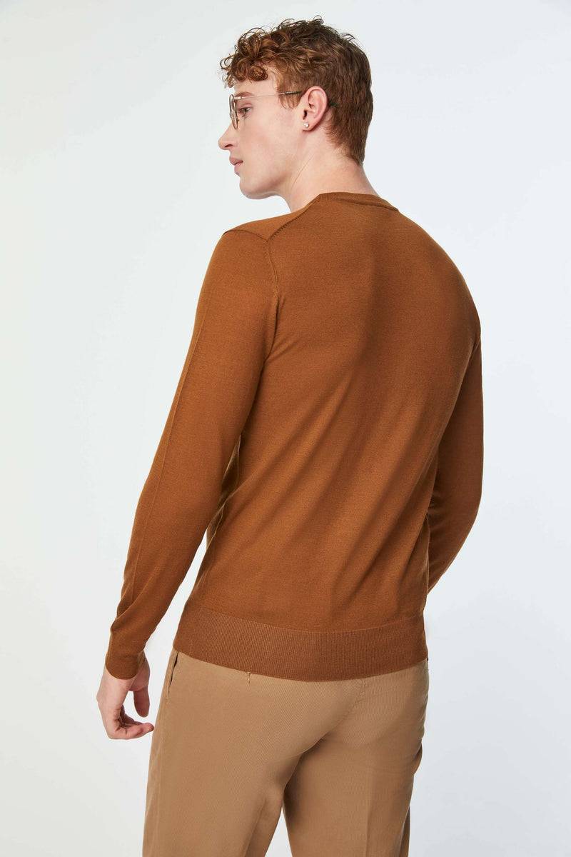 Lubiam Maglia girocollo leggera marrone bruciato Maglia girocollo leggera marrone bruciato Trasporto libero internazionale