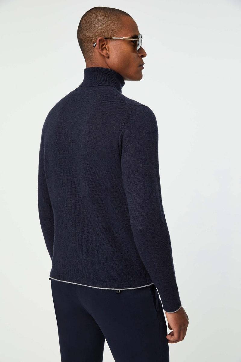 Lubiam Maglia dolcevita blu avio in cashmere Maglia dolcevita blu avio in cashmere 50% di sconto per tempo limitato