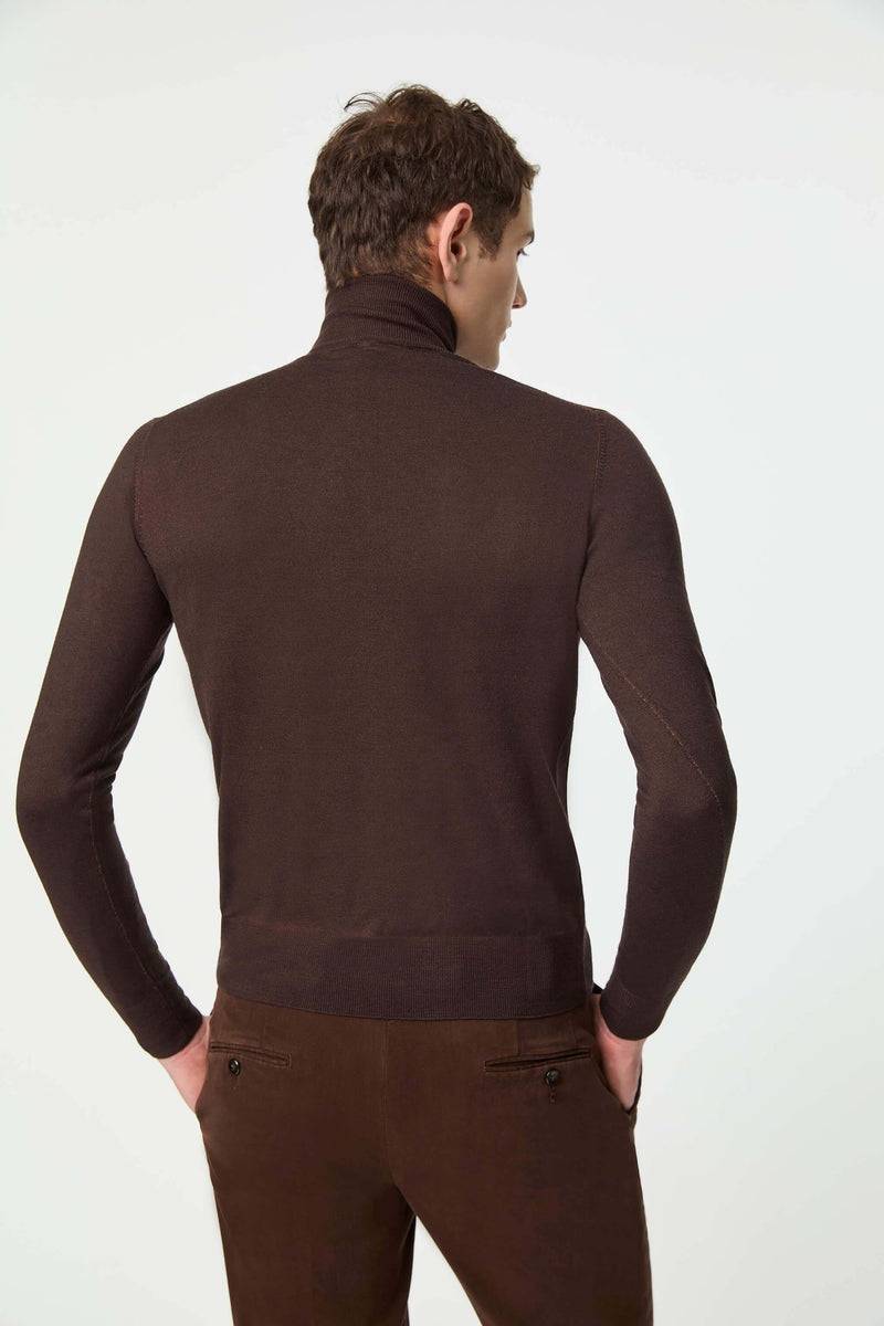 Lubiam Maglia dolcevita in lana leggera marrone Maglia dolcevita in lana leggera marrone Italia