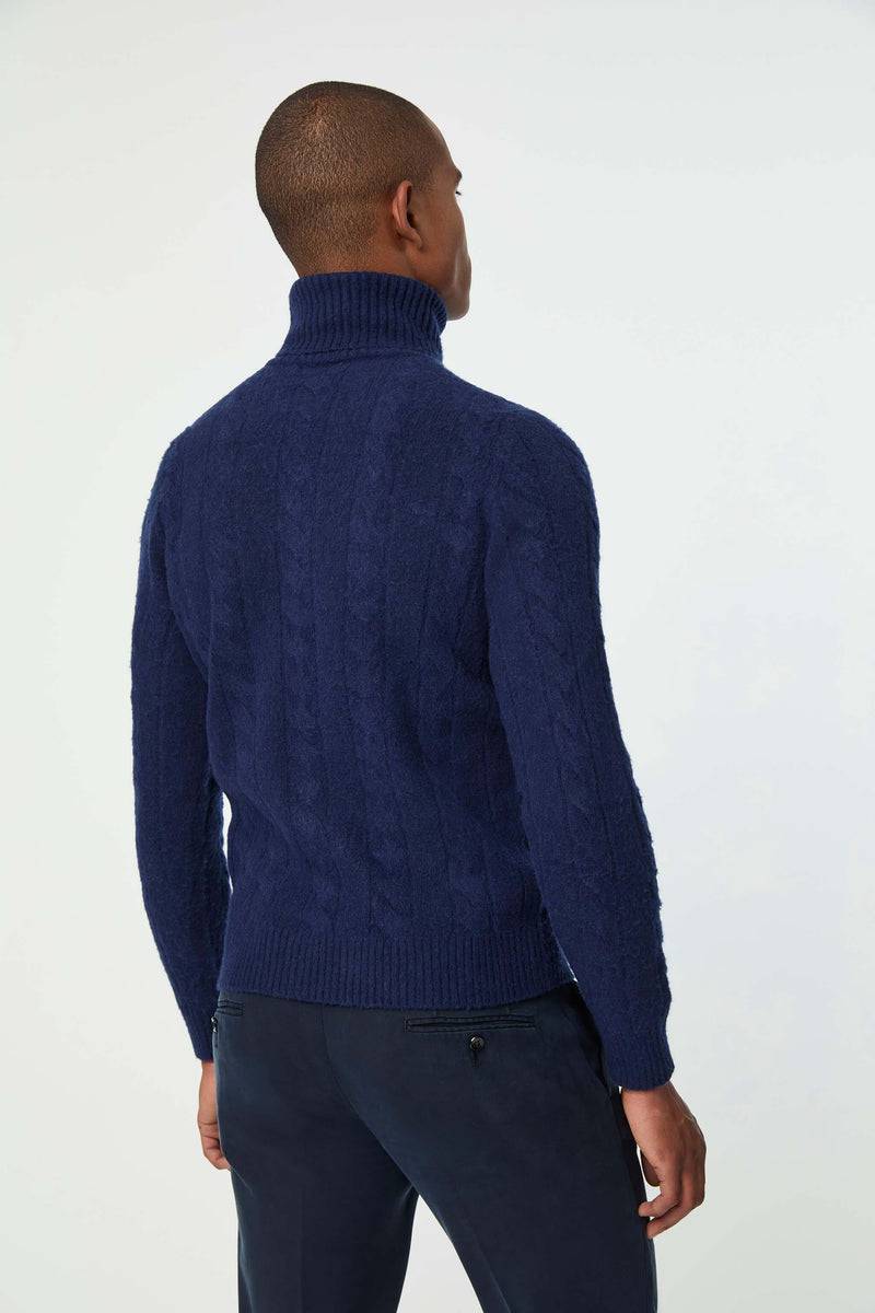 Lubiam Maglia dolcevita lavorata blu oceano Maglia dolcevita lavorata blu oceano Promozione