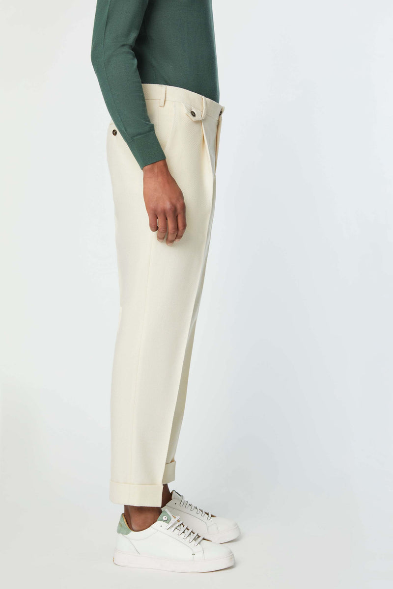 Lubiam Pantalone MILES bianco avorio Pantalone MILES bianco avorio Online