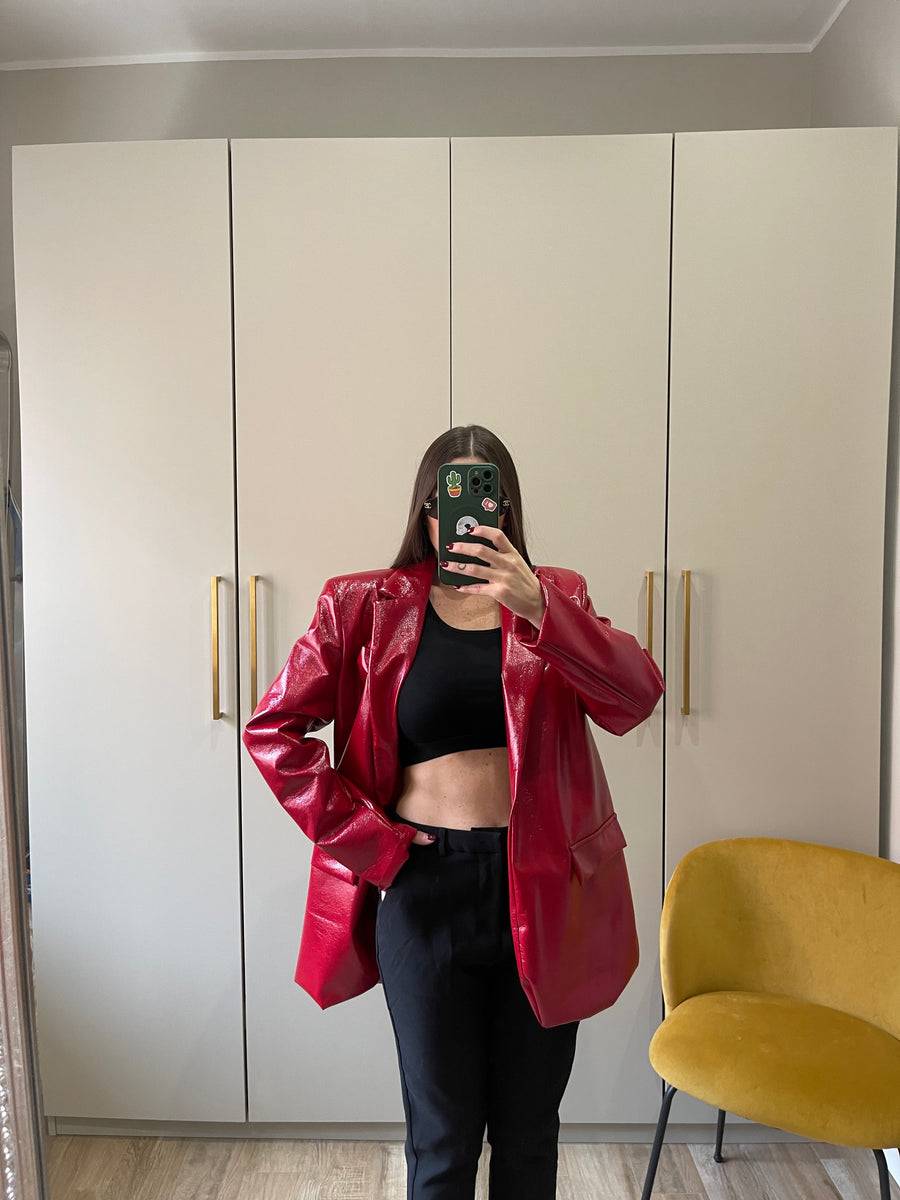 Lovely Sisters Giacca in vinile rossa Online