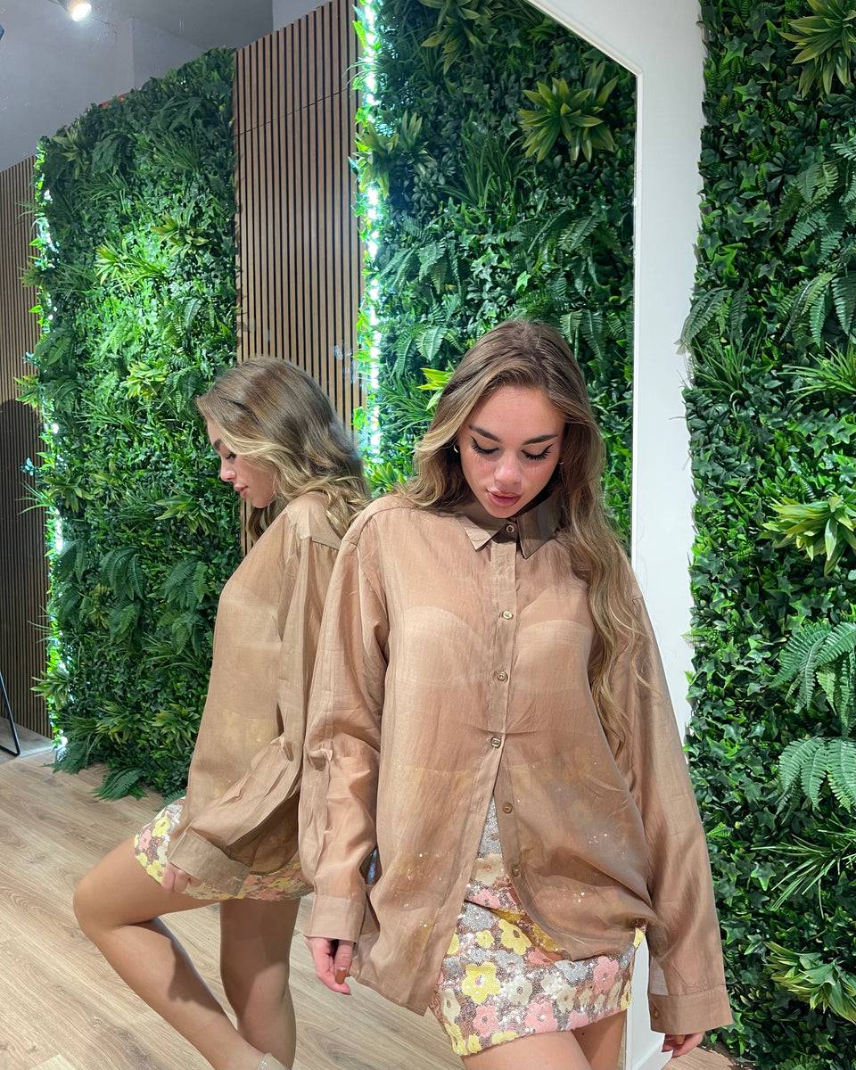 Lovely Sisters Camicia semi velata marrone Convenienza