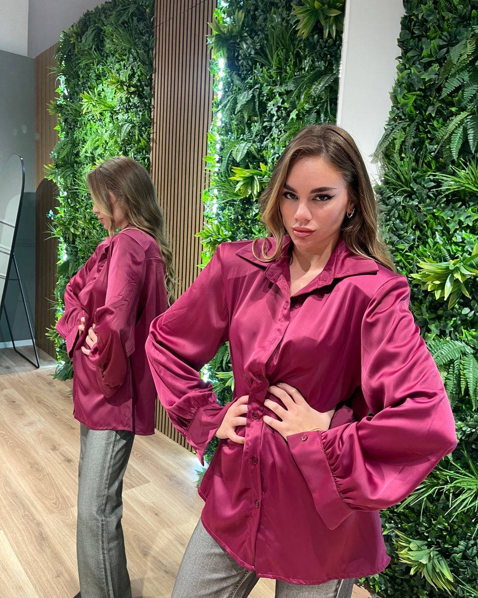 Lovely Sisters Camicia effetto raso magenta Fino Al -60%
