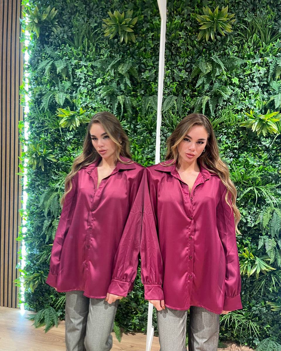 Lovely Sisters Camicia effetto raso magenta Fino Al -60%