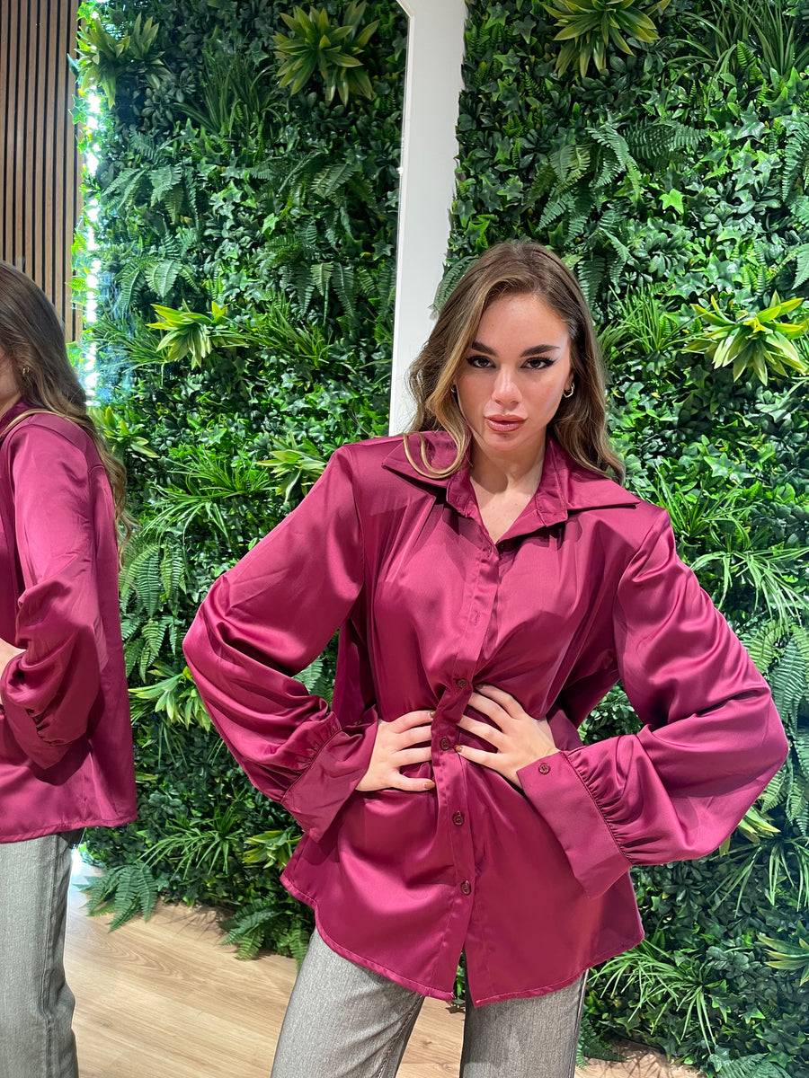 Lovely Sisters Camicia effetto raso magenta Fino Al -60%
