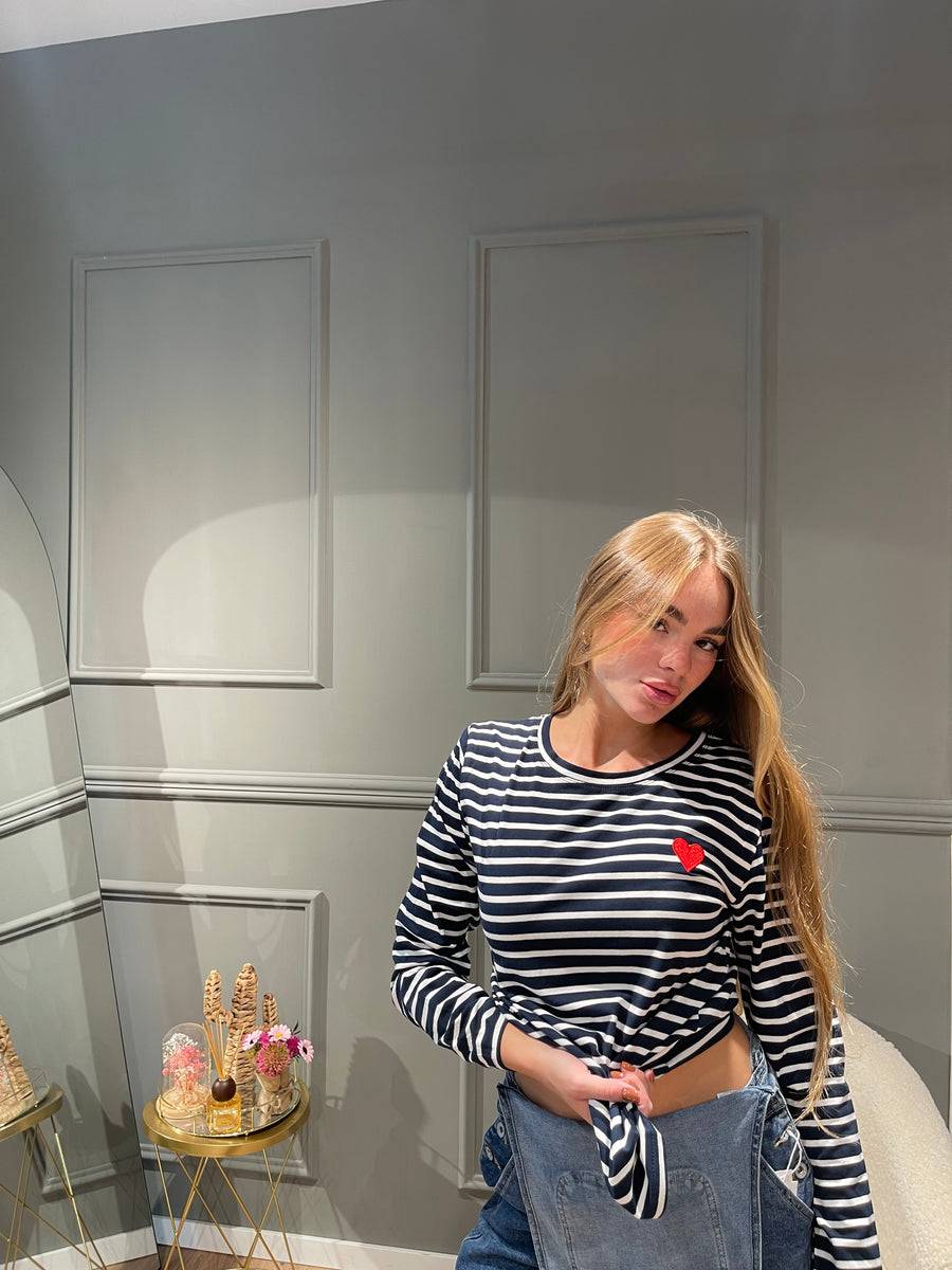 Lovely Sisters Maglia Heart blu-bianco Acquista Ora