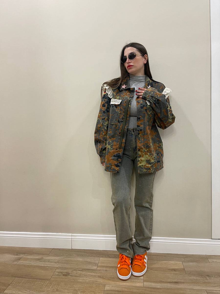 Lovely Sisters Camicia costumizzata camouflage Consegna Veloce